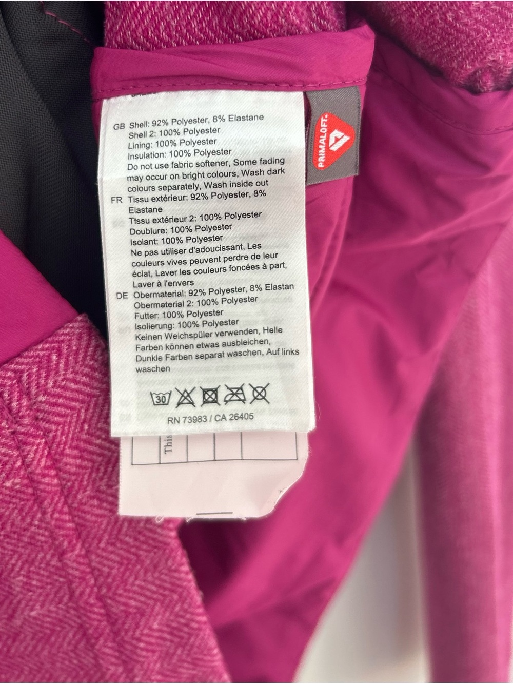 Helly Hansen PrimaLoft Hybrid Jacket Women’s Large Pink Quilted Herringbone - Picture 6 of 6